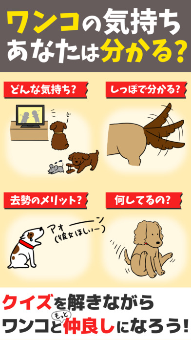いぬのきもちクイズ -いぬの仕草やいぬの行動の謎が解ける！のスクリーンショット_1