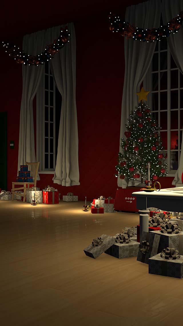 脱出ゲーム Santa Claus 暖炉とツリーと雪の家のスクリーンショット_2
