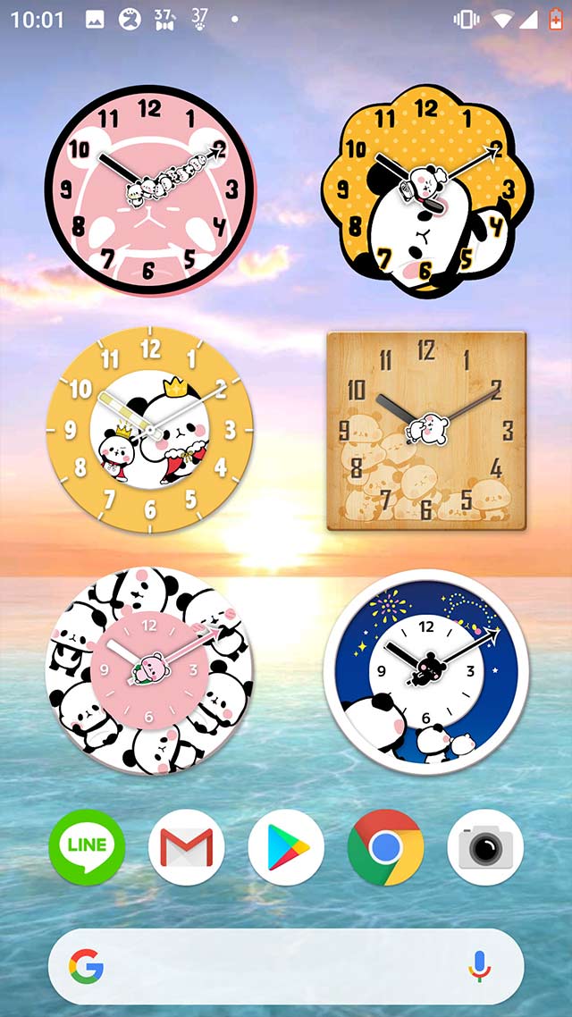 時計ウィジェット「もちもちぱんだ」無料のスクリーンショット_5