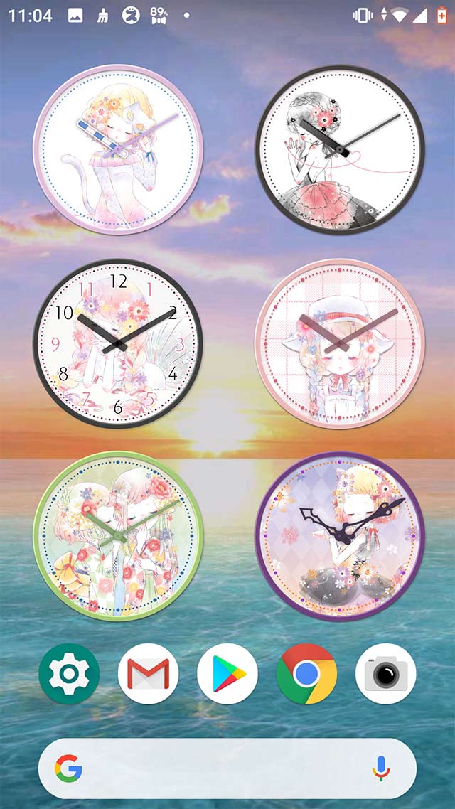 時計ウィジェット「フラワリーキス」無料のスクリーンショット_3