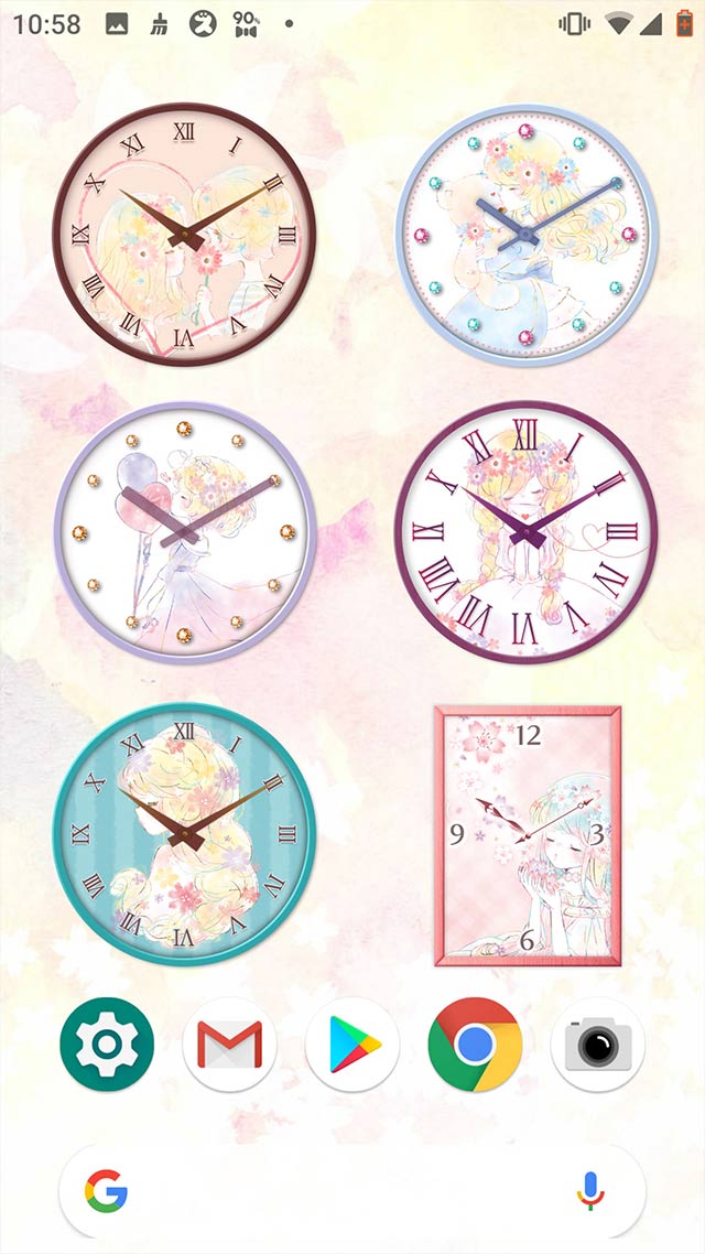 時計ウィジェット「フラワリーキス」無料のスクリーンショット_4