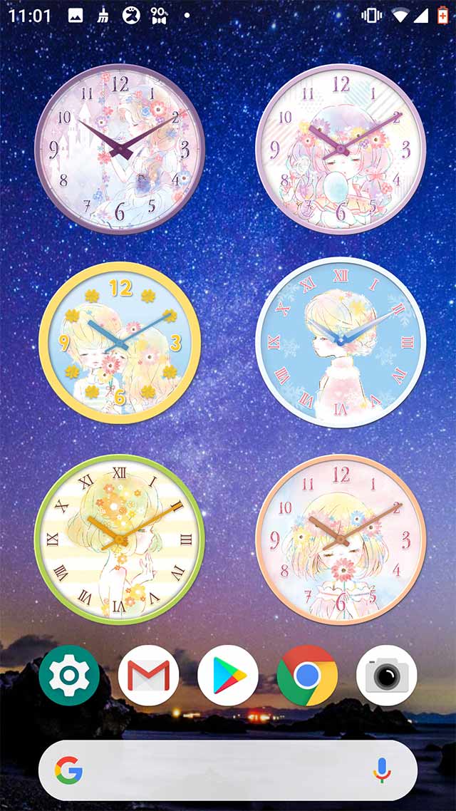 時計ウィジェット「フラワリーキス」無料のスクリーンショット_5