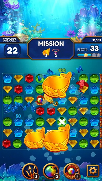 アンダーザディープシー：ジュエルマッチ3パズルのスクリーンショット_5