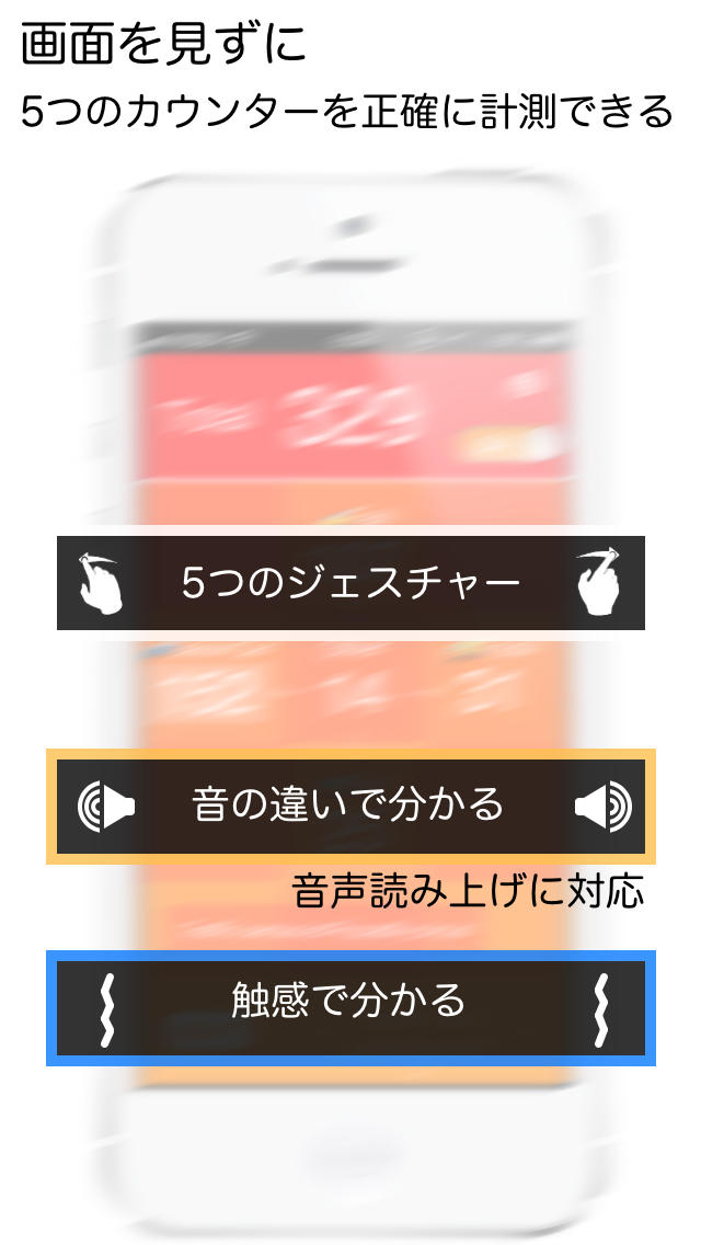 Flick Counter無料版（読み上げ対応の数取器）：フリック操作で画面を見ずに計測できるカウンターのスクリーンショット_2