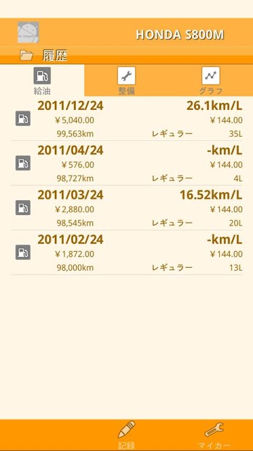 nenpi β - 燃費・愛車管理のスクリーンショット_4