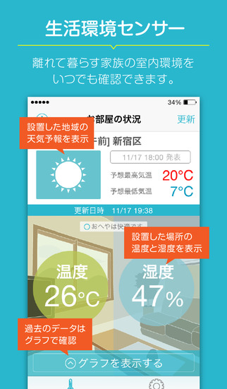 おへやプラス 離れた場所から家族を優しく見守るサービスのスクリーンショット_2