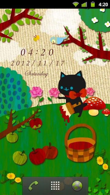 赤いりんごが実るまで 時計付きライブ壁紙のスクリーンショット_1