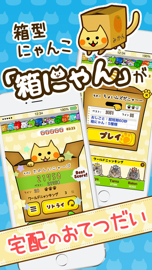 箱猫パズルにゃんこつんじゃったのスクリーンショット_3