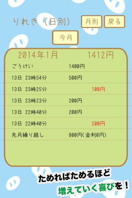 こども銀行 〜金利付きおこづかい帳〜のスクリーンショット_2
