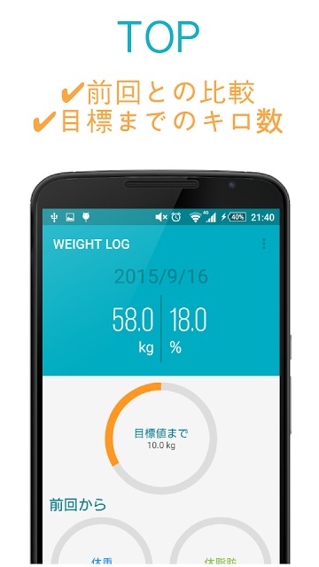 体重・体脂肪率管理　-WEIGHT LOG-のスクリーンショット_3