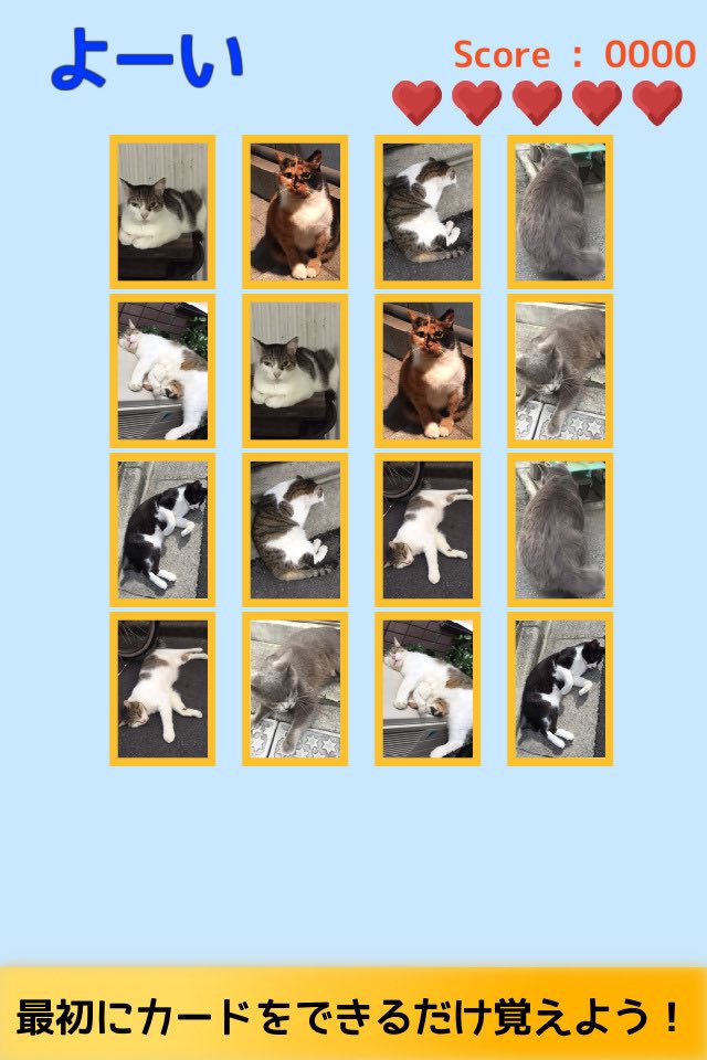 神経衰弱-リアルねこ編!のスクリーンショット_2