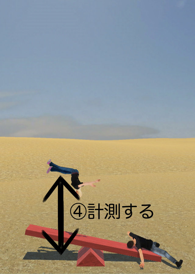 空から人をシーソーに落とした時、逆側の人は何メートル飛ぶのか？のスクリーンショット_3