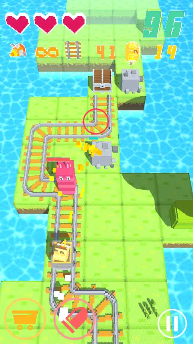 Trocco - レールを引いて、敵を倒して! - のスクリーンショット_2