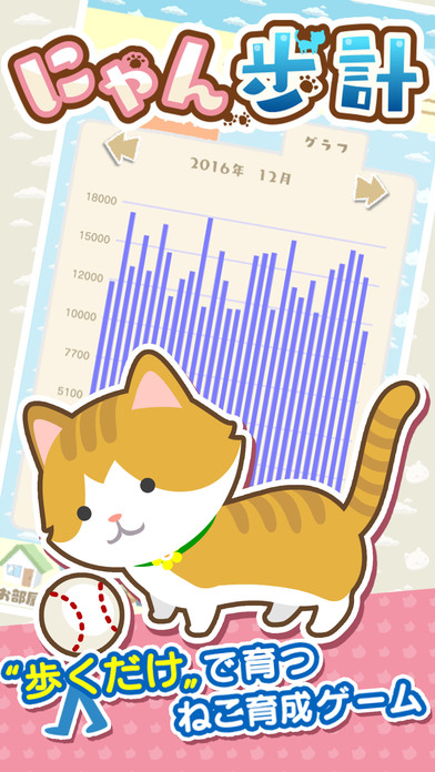 にゃん歩計　～歩くだけネコ育成×ねこ歩数計～のスクリーンショット_1