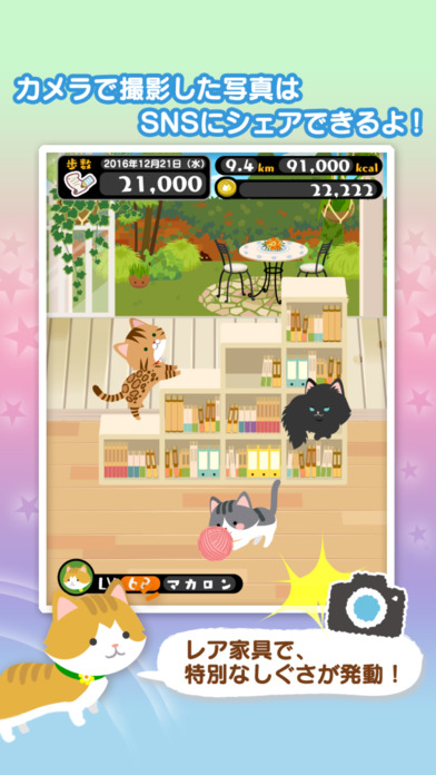 にゃん歩計　～歩くだけネコ育成×ねこ歩数計～のスクリーンショット_5