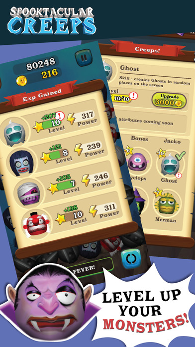 スプクタキュラークリープス◆無料マッチ３パズルゲームのスクリーンショット_3