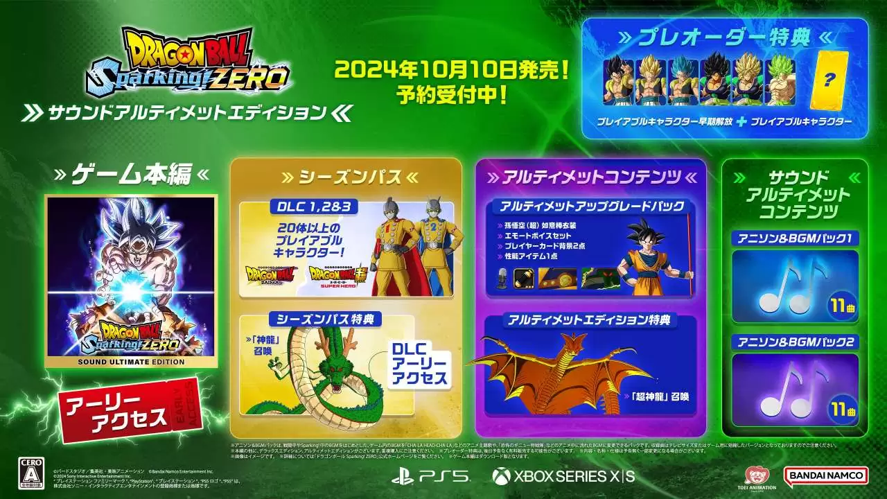 ドラゴンボール Sparking! ZEROの発売日や対応機種、店舗特典