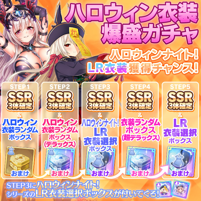 ハロウィン衣装爆盛ガチャ