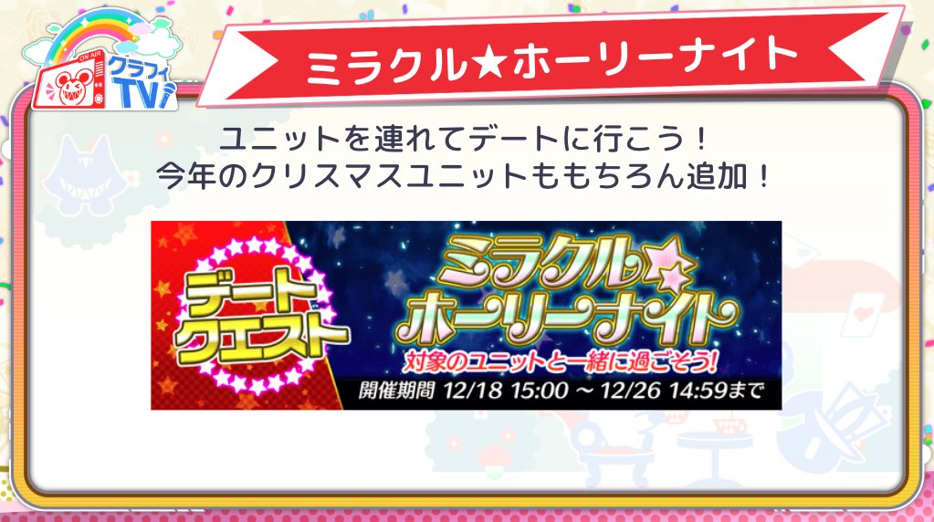 クリスマス恒例クエスト「ミラクル★ホーリーナイト」