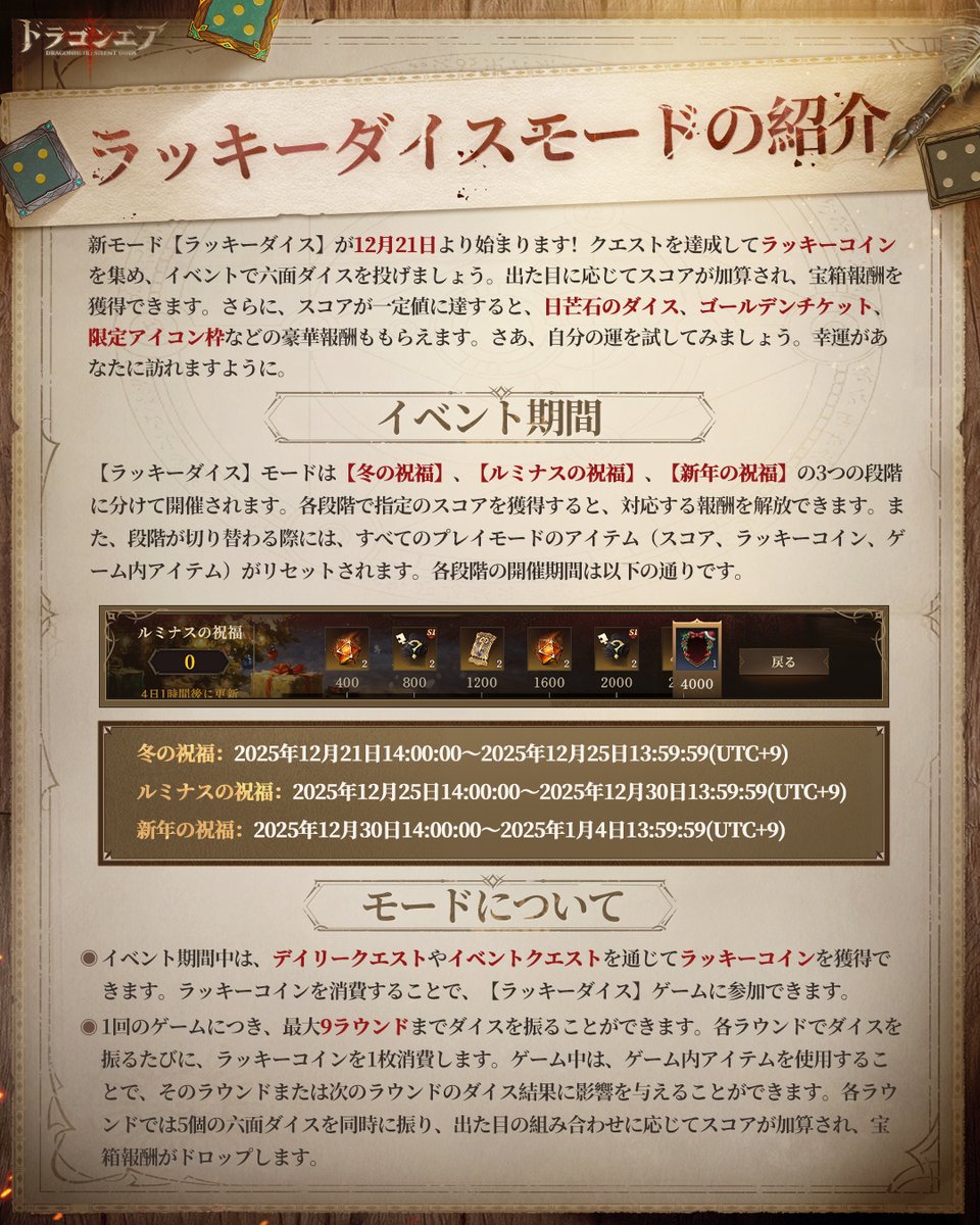 「ラッキーダイス」イベント